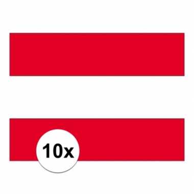 10x stuks stickers oostenrijkse vlag