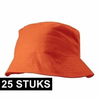 25x zonnehoedje oranje 57 58