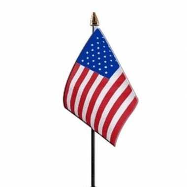 4x amerika luxe zwaaivlaggetje polyester