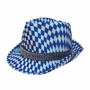 Blauw wit oktoberfest hoedje