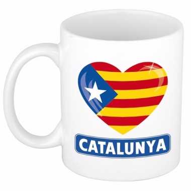 Catalaanse vlag hartje mok / beker 300 ml