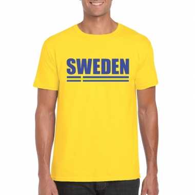 Geel zweden supporter t shirt heren
