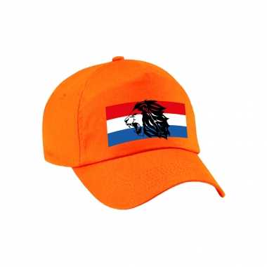 Holland supporter pet / cap oranje leeuw nederlandse vlag ek / wk kinderen