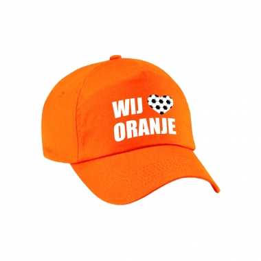 Holland supporter pet / cap wij houden oranje ek / wk kinderen