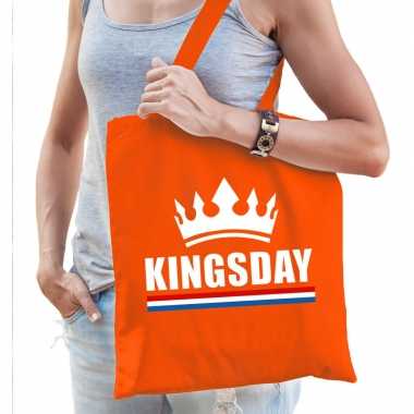 Katoenen oranje koningsdag tas dames
