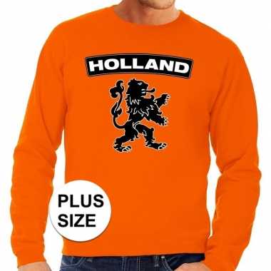 Oranje holland leeuw grote maten sweater / trui heren