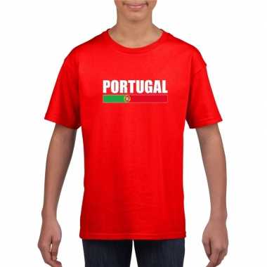 Rood portugal supporter t shirt kinderen