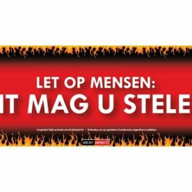 Sticky devil stickers tekst mag u stelen