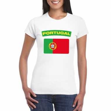T shirt wit portugal vlag wit dames