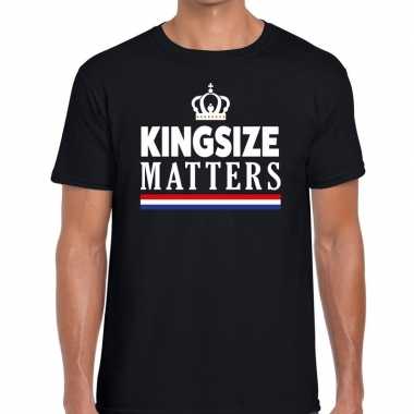 Zwart koningsdag kingsize matters t shirt heren