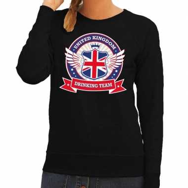 Zwart united kingdom drinking team sweater dames