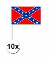 10 zwaaivlaggetjes confederatie vlag