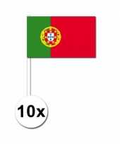 10 zwaaivlaggetjes portugese vlag