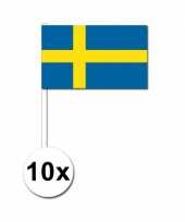 10 zwaaivlaggetjes zweedse vlag