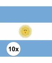 10x stuks stickers argentijnse vlag