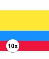 10x stuks stickers colombiaanse vlag