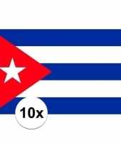 10x stuks stickers cubaanse vlag
