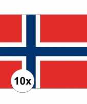 10x stuks stickers noorse vlag