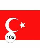 10x stuks stickers turkije vlag