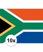 10x stuks stickers zuid afrikaanse vlag