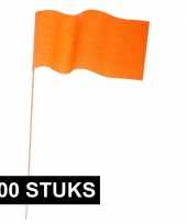 200x zwaaivlaggetje oranje