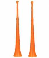 2x oranje vuvuzela toeters 48