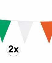 2x vlaggenlijn groen wit oranje 7 meter