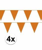 4x oranje vlaggenlijnen plastic