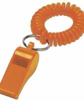 4x scheidsrechter fluitje oranje aan polsbandje