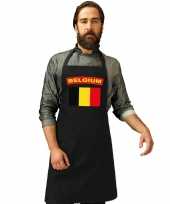 Belgie vlag barbecueschort keukenschort zwart volwassenen