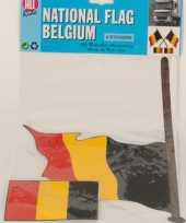 Belgische vlag stickerset 4 stuks