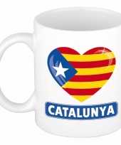 Catalaanse vlag hartje mok beker 300 ml