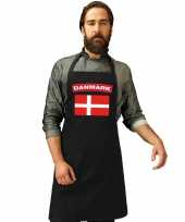 Denemarken vlag barbecueschort keukenschort zwart volwassenen
