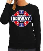 Have fear norway is here noorwegen supporter sweater zwart dames