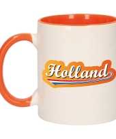 Holland lettercontour mok beker oranje wit 300 ml