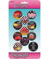 Klassieke rock and roll buttons 10 stuks