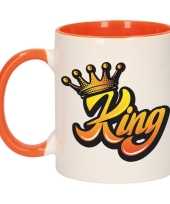 Koningsdag king kroon mok beker oranje wit 300 ml