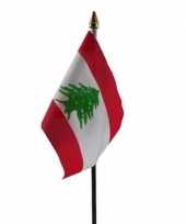 Libanon luxe zwaaivlaggetje polyester
