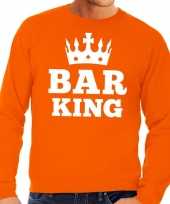 Oranje bar king kroontje sweater heren
