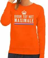 Oranje door tot maximale sweater dames