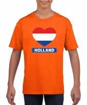 Oranje holland hart vlag shirt kinderen