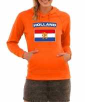 Oranje holland vlag sweater capuchon dames