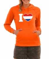 Oranje i love holland sweater capuchon dames