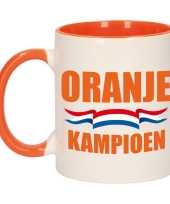 Oranje kampioen mok beker oranje wit 300 ml