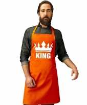 Oranje king bbq schort keukenschort kroon heren