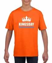 Oranje kingsday een kroon shirt kinderen