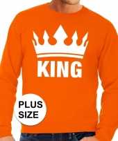 Oranje koningsdag king kroon grote maten sweater trui heren