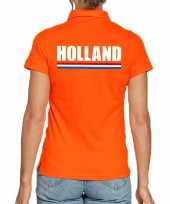 Oranje poloshirt holland dames