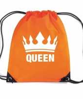 Oranje sporttas rijgkoord queen