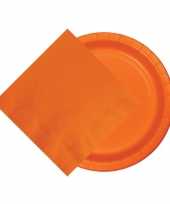 Oranje thema tafel versiering pakket 8 borden 20 servetten ek bevrijdingsdag koningsdag wk